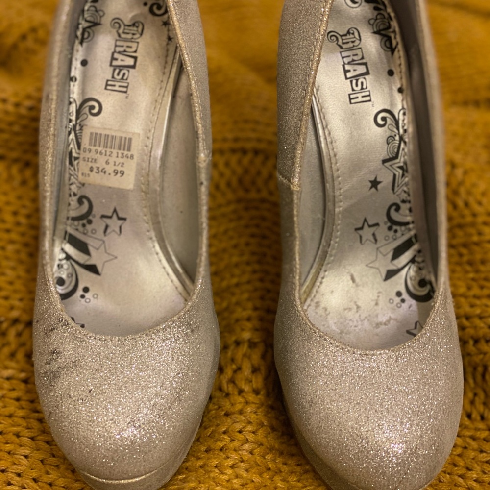 Silver Brash Stilettos